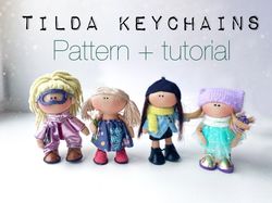 PDF Patterns and tuttorial for making keychains in the style of tilda dolls.