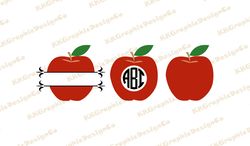 Apple monogram svg Apple svg Teacher apple svg Apple clipart Teacher monogram svg Split monogram svg