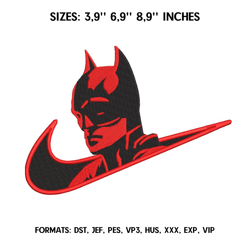 Batman Embroidery Design File/ Batman Anime Embroidery Design/ Machine  Design Pes Dst. Nike Swoosh Batman  embroidery