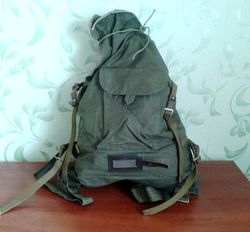 Soviet army vintage backpack, vintage military Russian soldier bag USSR