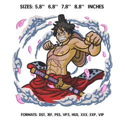 Luffy Embroidery Design File/ One piece Anime Embroidery Design/ Machine  Design Pes Dst. Monkey D Luffy embroidery pes