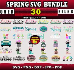30 SPRING SVG BUNDLE - SVG, PNG, DXF, EPS, PDF Files For Print And Cricut