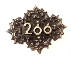 Address cast iron number plaque 266 - old fashioned door number plate