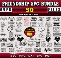 50 FRIENDSHIP SVG BUNDLE - SVG, PNG, DXF, EPS, PDF Files For Print And Cricut