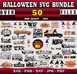 50 HALLOWEEN SVG BUNDLE - SVG, PNG, DXF, EPS, PDF Files For Print And Cricut