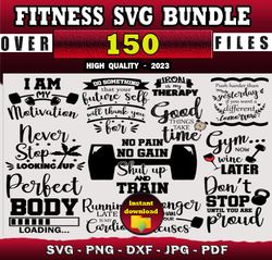 150 FITNESS SVG - Workout MEGA SVG BUNDLE | SVG, PNG, DXF, EPS, PDF Files For Print And Cricut