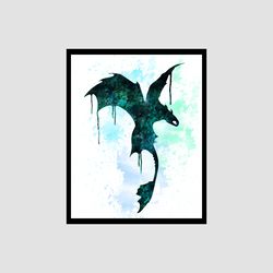 How to Train Your Dragon Toothless Set Disney Art Print Digital Files decor nursery room watercolor