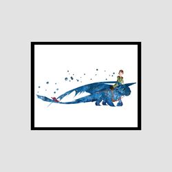 How to Train Your Dragon Toothless Disney Art Print Digital Files decor nursery room watercolor