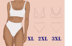 Olivia  Bikini Pattern PDF Sewing XL 2XL 3XL