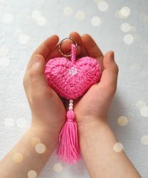 Heart Free Crochet Pattern Keychain, Valentine's Day Gift, Easy Crochet Pattern Hearts, Tutorial Decoration Valentintine