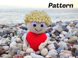 Amigurumi Cupid Crochet Pattern, Boy heart pattern