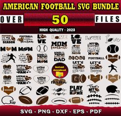 50 AMERICAN FOOTBALL SVG BUNDLE - SVG, PNG, DXF, EPS, PDF Files For Print And Cricut