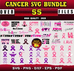 55 CANCER SVG BUNDLE - SVG, PNG, DXF, EPS, PDF Files For Print And Cricut