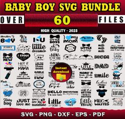 60 BABY BOY SVG BUNDLE - SVG, PNG, DXF, EPS, PDF Files For Print And Cricut
