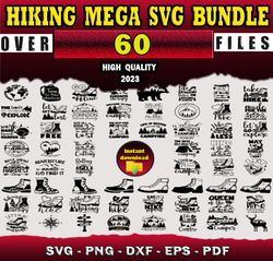 60 HIKING SVG BUNDLE - SVG, PNG, DXF, EPS, PDF Files For Print And Cricut