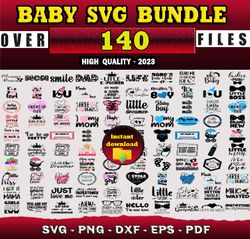140 BABY SVG BUNDLE - SVG, PNG, DXF, EPS, PDF Files For Print And Cricut