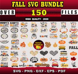 150 FALL SVG BUNDLE - SVG, PNG, DXF, EPS, PDF Files For Print And Cricut