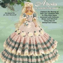 Digital | Crochet pattern for a vintage doll dress | Knitted dress for dolls | Toys for girls | Doll Alisa | PDF