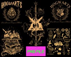 Hogwarts Crest Png, Wizard School, Cricut Printable Clipart Silhouette Files, Wizard Castle Book, Magic Wizard Clipart