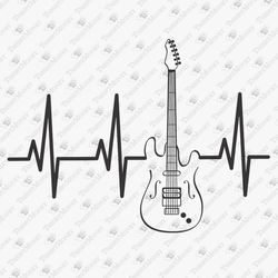 Electric Electro Guitar Heartbeat Guitarist Musician Lifeline Vinyl Cut File SVG