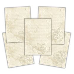 Stationery paper pack, Printable stationery, Flowers printable paper,