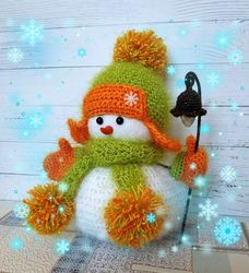 SNOWMAN PATTEN in english - Snowman Figurine - Christmas crochet patterns - Gift for Christmas