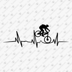 Mountain Bike Heartbeat MTB Downhill Biker Bike Lover Riding Biking Cricut Silhouette SVG Cut File