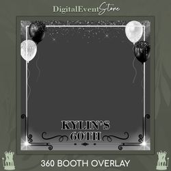 360 Black White Birthday Man Birthday Photobooth Overlay Videobooth Template Photo Booth Classic Style Slow Motion