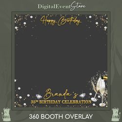 360 Overlay Birthday Photobooth Overlay Birthday Videobooth Template Custom 360 Slomo BDay Overlay Diamonds BDay Overlay
