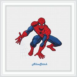 Cross stitch pattern Spiderman superhero Comics Spider man superman red blue counted crossstitch patterns Download PDF