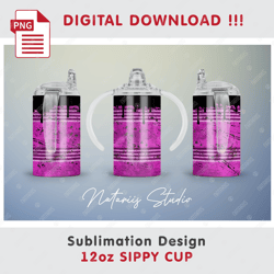 Dirty Oil Drum Seamless Sublimation Pattern - 12oz SIPPY CUP - Full Cup Wrap