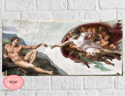 The Creation Of Adam , Cross Stitch Pattern , Michelangelo ,Pdf,Instant Download , Christian Art , Renaissance
