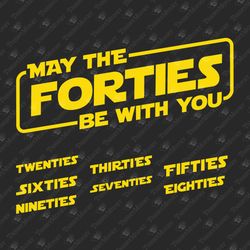 May The Forties Be With You 40th Birthday Bundle Template SVG Cut File