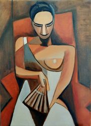 Original oil painting Copy oil painting Pablo Picasso Woman Artwork Cubism style