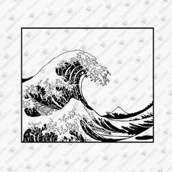 The Great Wave Off Kanagawa Hokusai Japanese Art Painting Svg Cut File
