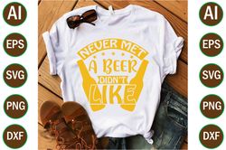 Never-Met-A-Beer-I-.Vector Tshirt Design Download by  vctofreek  ,