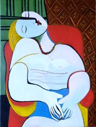 Original Oil painting Pablo Picasso Sleep Copy oil painting Picasso art Woman portrait Cubism style