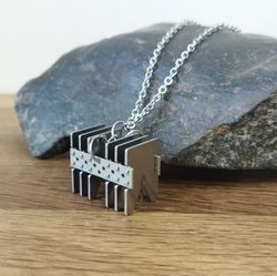 Hardware necklace silver tone Futuristic necklace men Sci-fi necklace unisex Techwear jewelry recycled