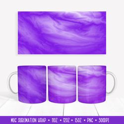 Purple Mug Sublimation Design. Marble Texture Mug Wrap
