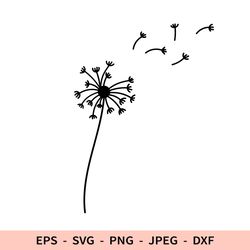 Dandelion Svg LIne Flower File for Cricut dxf for laser cut