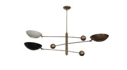 3 Light Pendant Mid Century Modern Raw Brass Sputnik chandelier light Fixture