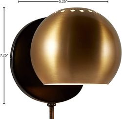 Rivet Mid Century Modern Wall Mounted Plug-In Sconce, 7.25"H, Gold