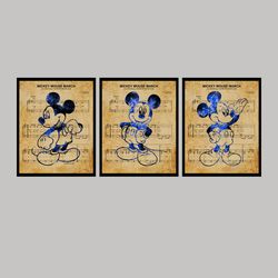 Mickey Mouse Baby Set Disney Art Print Digital Files nursery room watercolor