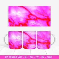 Hot Pink Mug Sublimation Design. Abstract Mug Wrap