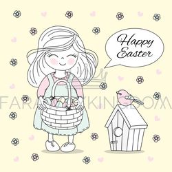 HOLIDAY COTS Easter Religious Holiday Vector Illustration Set