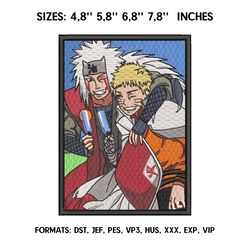 Naruto and Jiraya Embroidery design file pes. Anime embroidery pattern. 4.8/ 5,8 /6,8 /7,8in. Digital design download