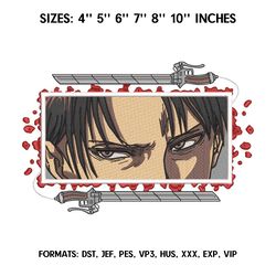 levi akkerman embroidery design file / attack on titan anime embroidery design/ machine embroidery pattern. eren yeager