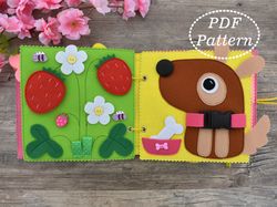 Owl Quiet Book for toddlers Felt PDF Pattern, Soft Book for toddlers