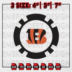 NFL Cincinnati Bengals Logo embroidery Files, NFL teams Embroidery Designs, Machine Embroidery, Instant Download