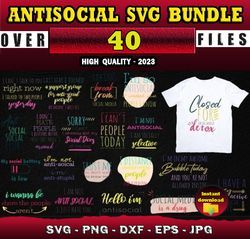 40 ANTISOCIAL SVG BUNDLE - SVG, PNG, DXF, EPS, PDF Files For Print And Cricut
